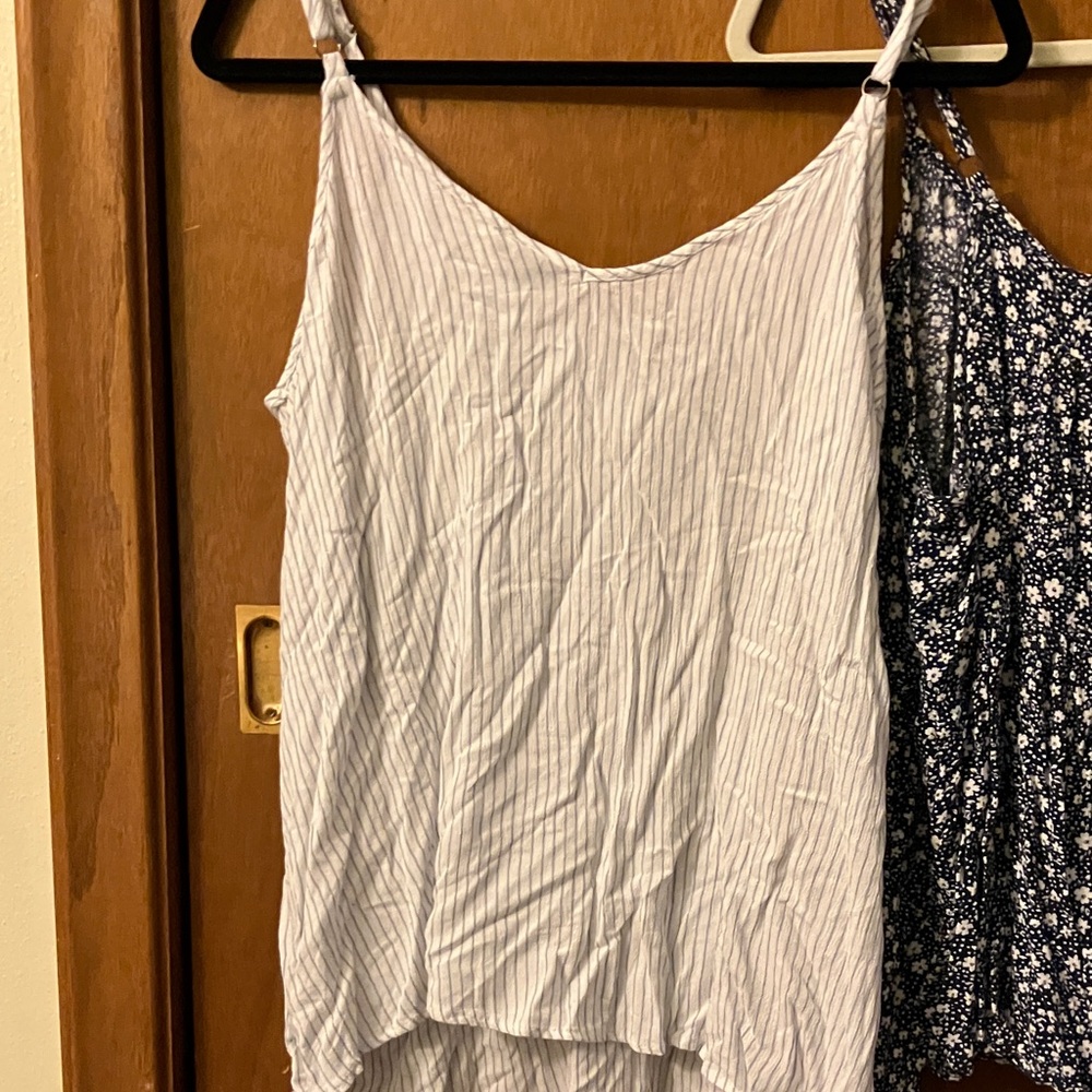 Torrid (2) tank tops Navy and White Floral and Stiped - Picture 5 of 8